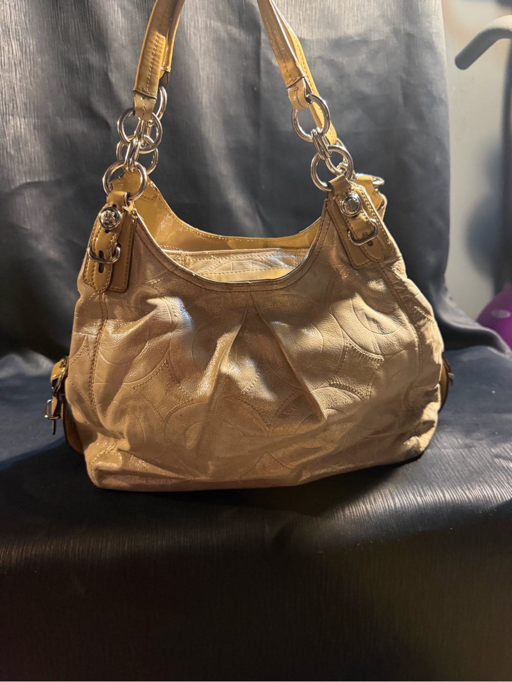 Coach Mia Embossed Maggie Hobo handbag